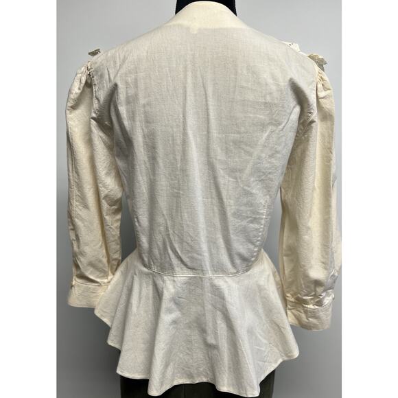 Vintage Victorian Lace Ruffle Cottage Core Western Prairie Coquette Top Medium - Picture 6 of 16